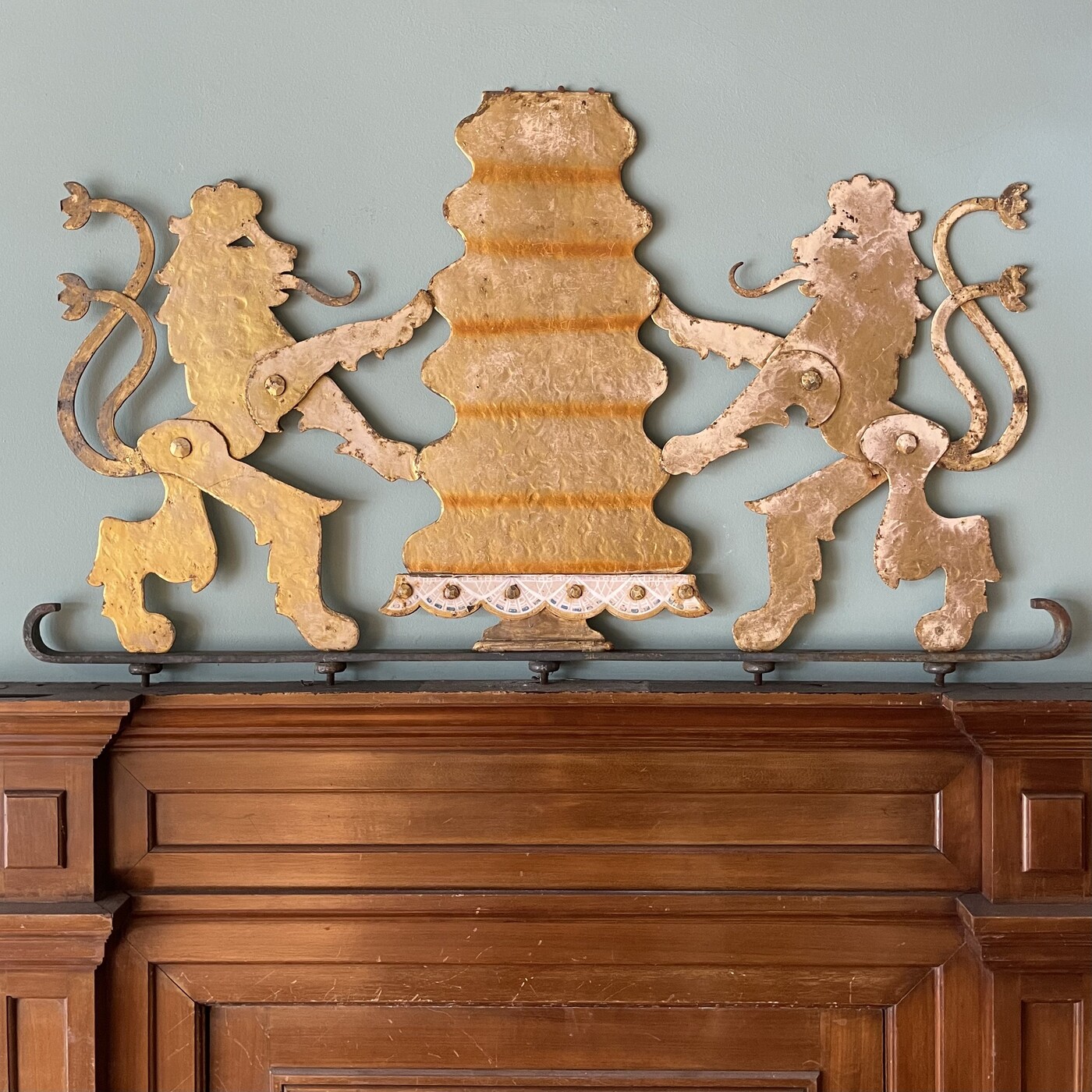 Iron painted bakery sign , late 19th century