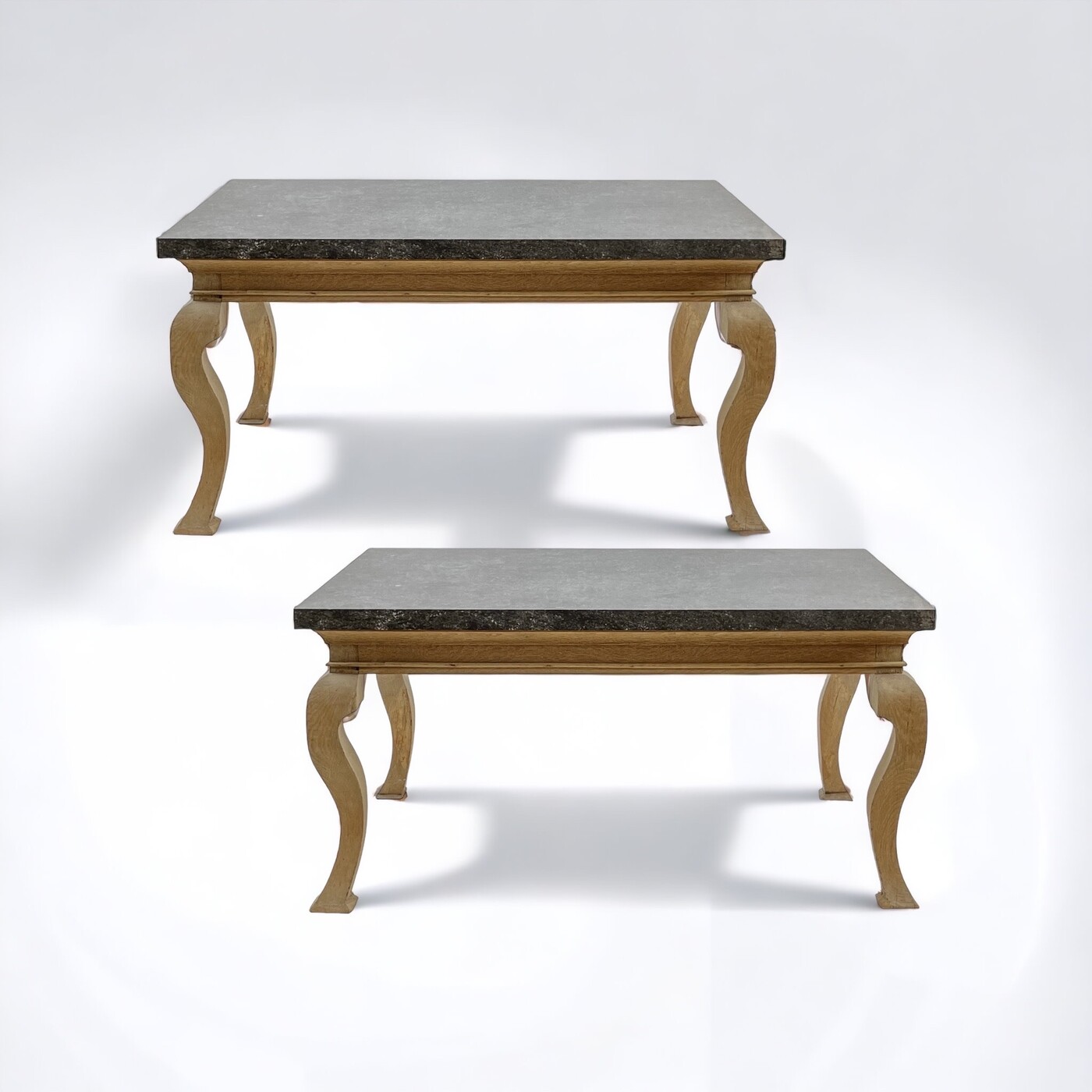 Pair of English ,18th century Console tables ( later top in Petit Granit )